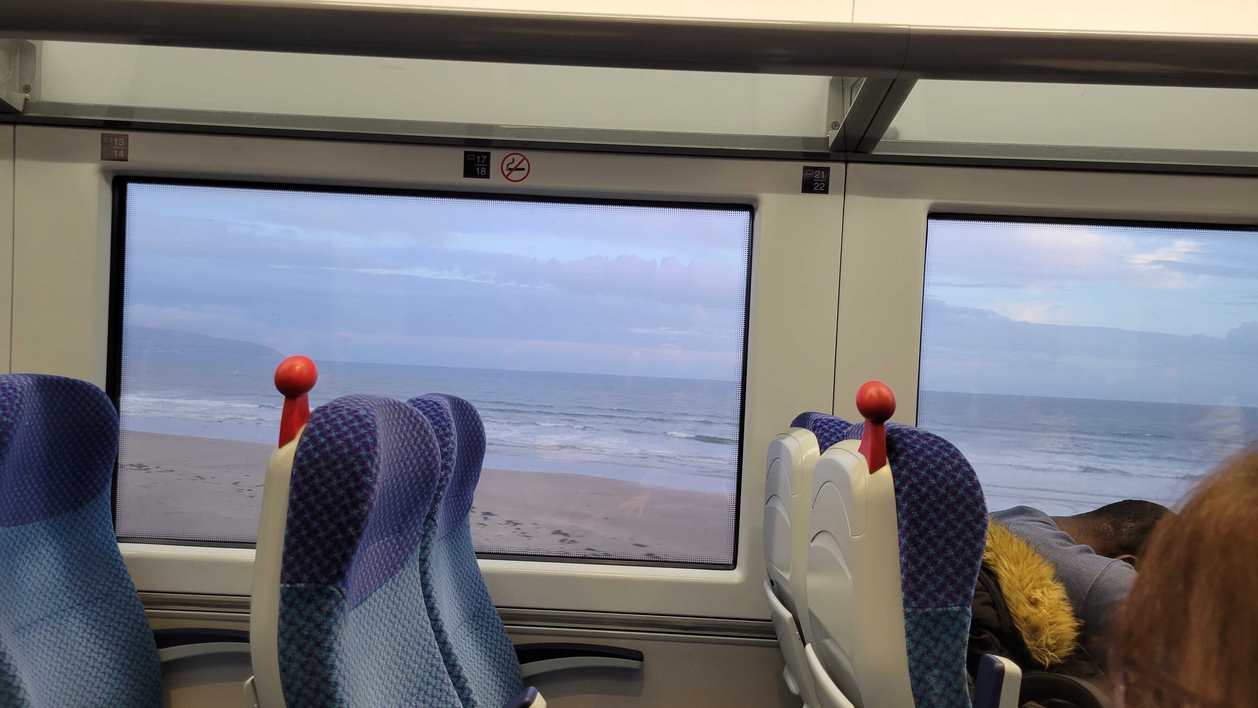 Ocean view from the train